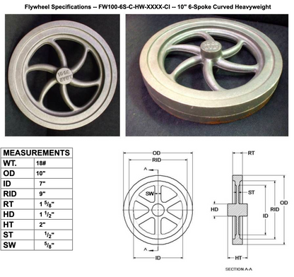 10" Flywheel 6-Spoke Curved Heavyweight